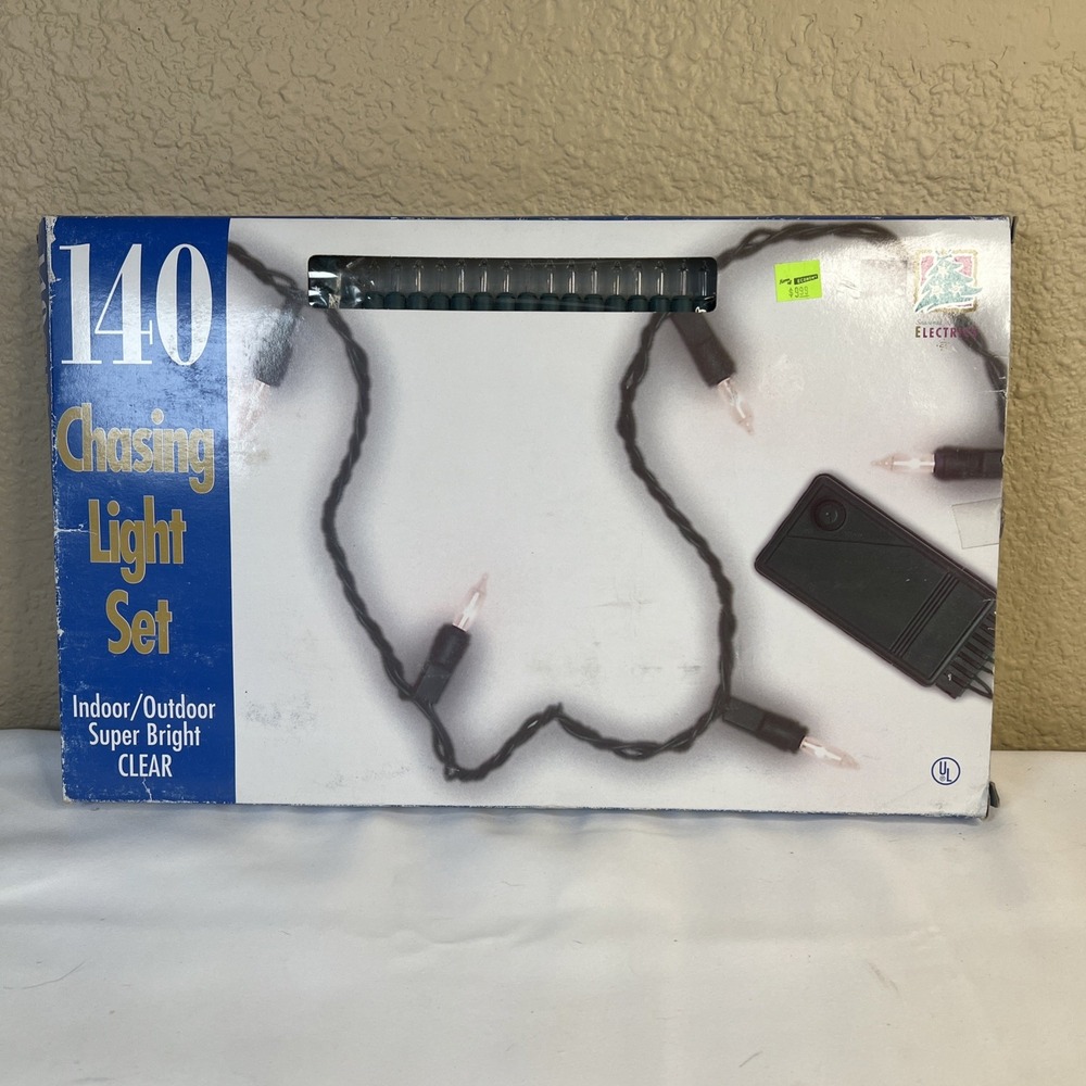 1996- VTG 140 CLEAR Lights Christmas Chasing Action Indoor Outdoor String Lights